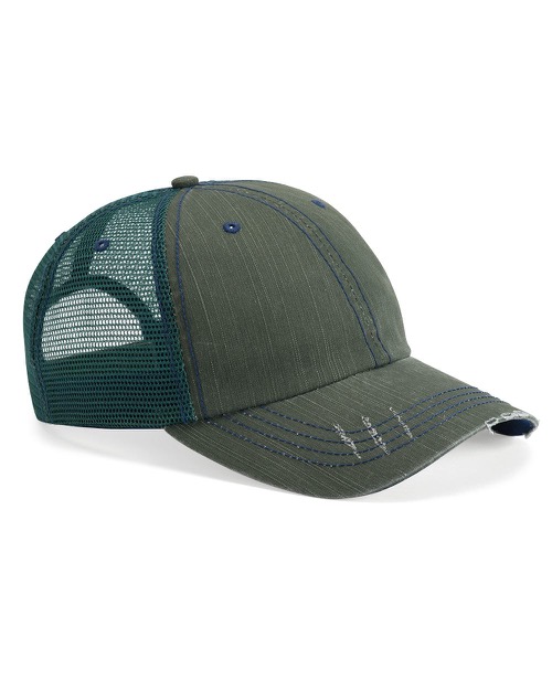 Mega Cap - Herringbone Unstructured Trucker Cap
