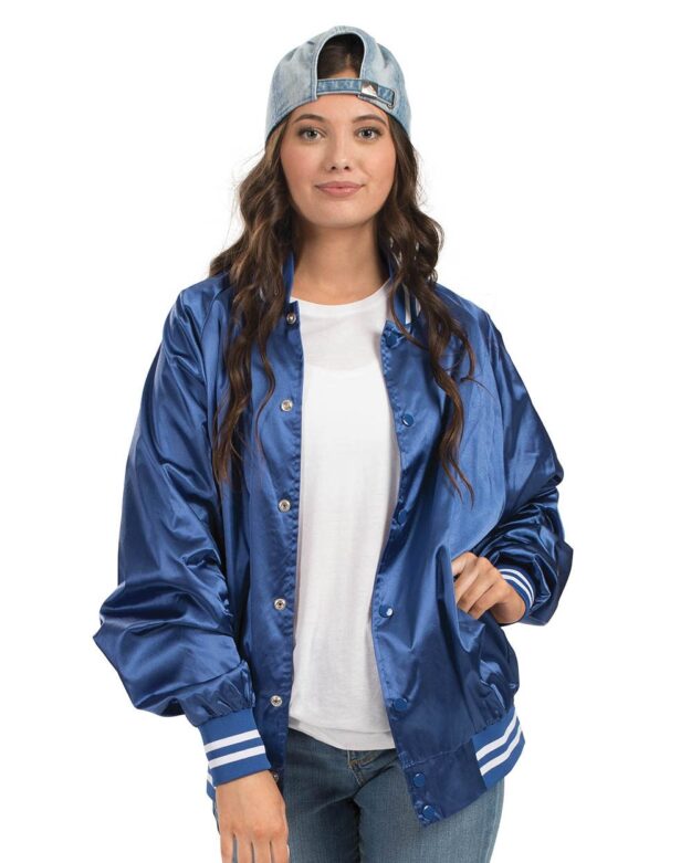 Augusta Sportswear - Satin Baseball Jacket Striped Trim