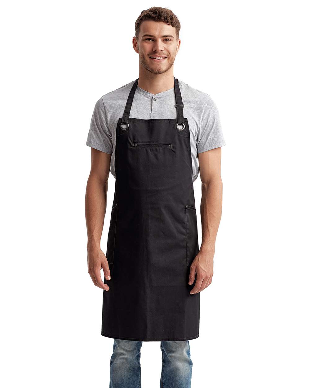 Artisan Collection by Reprime - Barley Stitch Recycled Bib Apron with Pockets