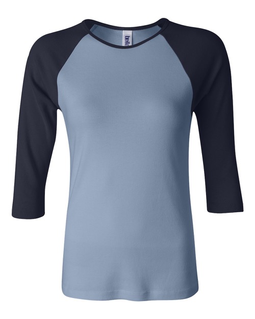 Bella + Canvas - Women's Baby Rib Three Quarter Sleeve Contrast Raglan Tee