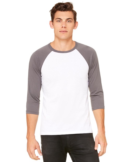 Bella + Canvas - Unisex Three-Quarter Sleeve Baseball T-Shirt