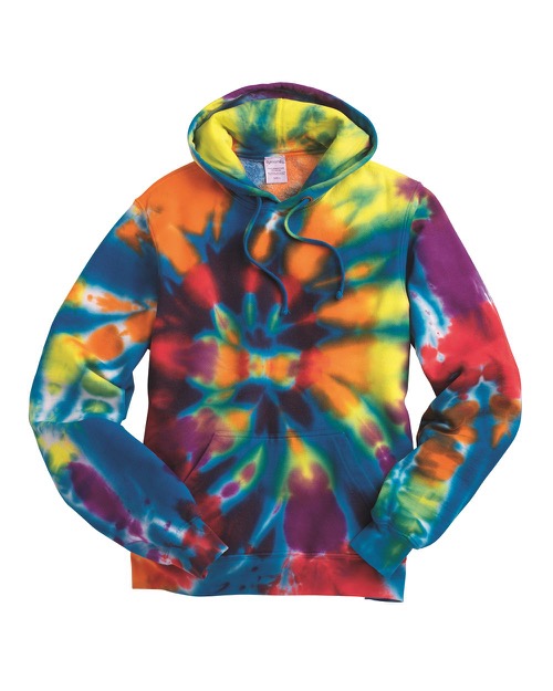 Dyenomite - Rainbow Multi-Color Cut-Spiral Hooded Sweatshirt