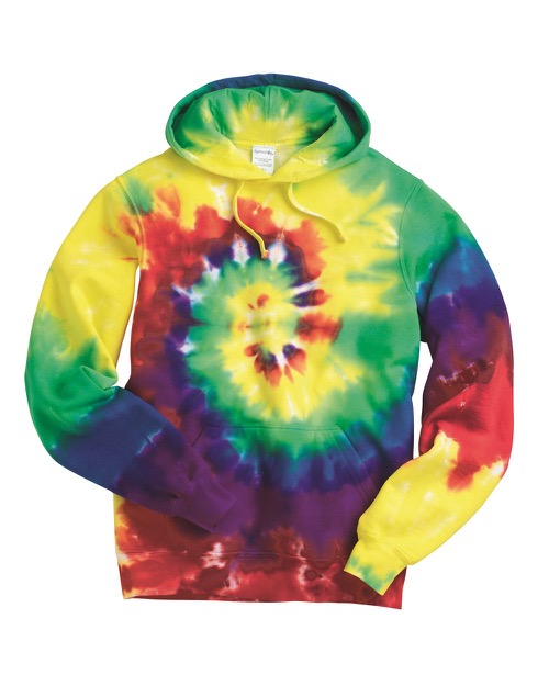 Dyenomite - Multi-Color Spiral Pullover Hooded Sweatshirt