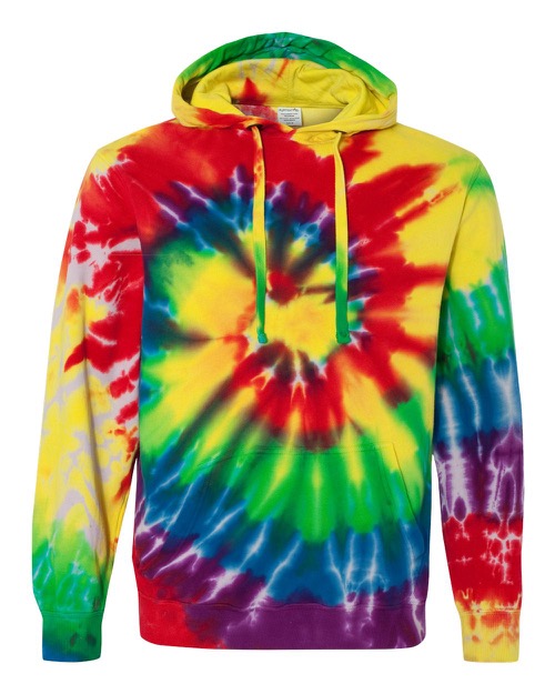 Dyenomite - Multi-Color Spiral Pullover Hooded Sweatshirt