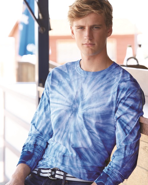 Dyenomite - Cyclone Vat-Dyed Pinwheel Long Sleeve T-Shirt