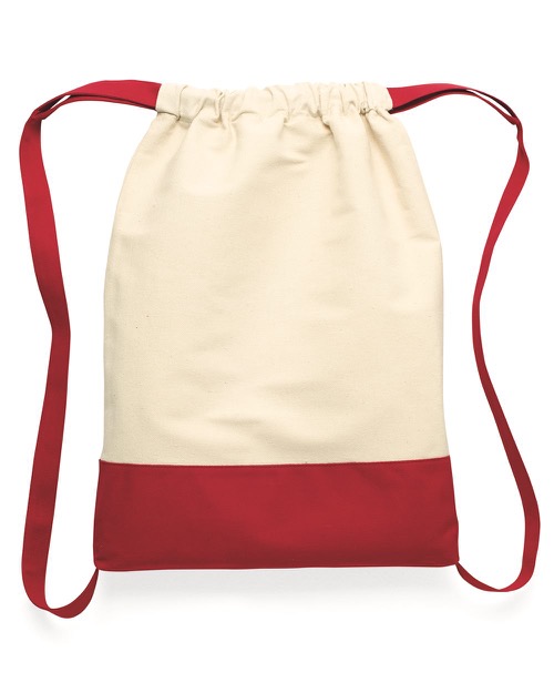 Liberty Bags - 10 Ounce Cotton Canvas Contrast Bottom Drawstring Backpack
