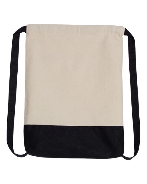 Liberty Bags - 10 Ounce Cotton Canvas Contrast Bottom Drawstring Backpack