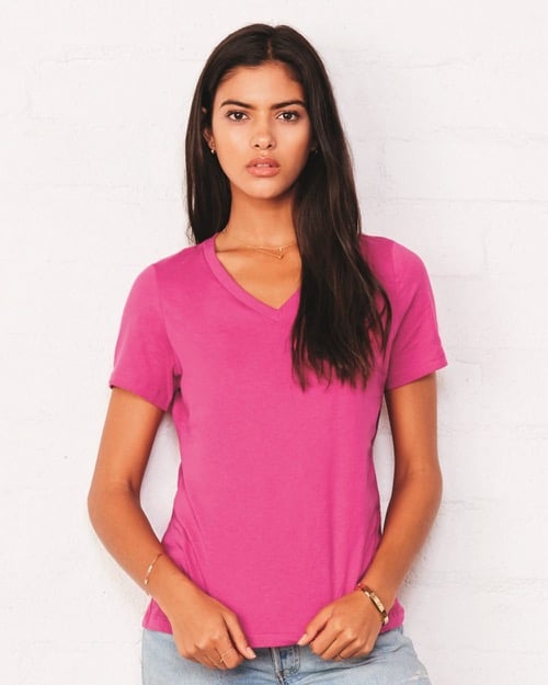Bella + Canvas - Women's Relaxed Short Sleeve Jersey V-Neck Tee