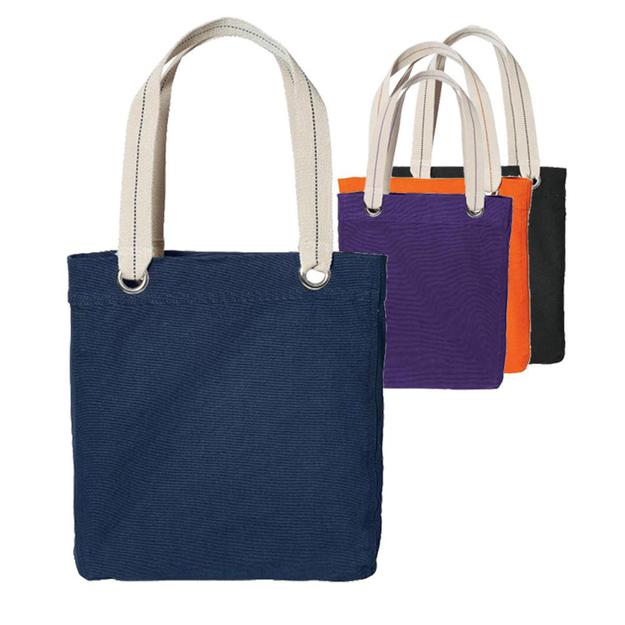 DTLA Print - Colorful Cotton Canvas Allie Tote Bag with Interior Lining