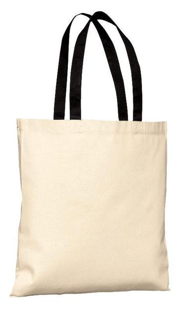 DTLA Print - Budget Friendly 100% Cotton Value Tote Bag with Contrast Handles