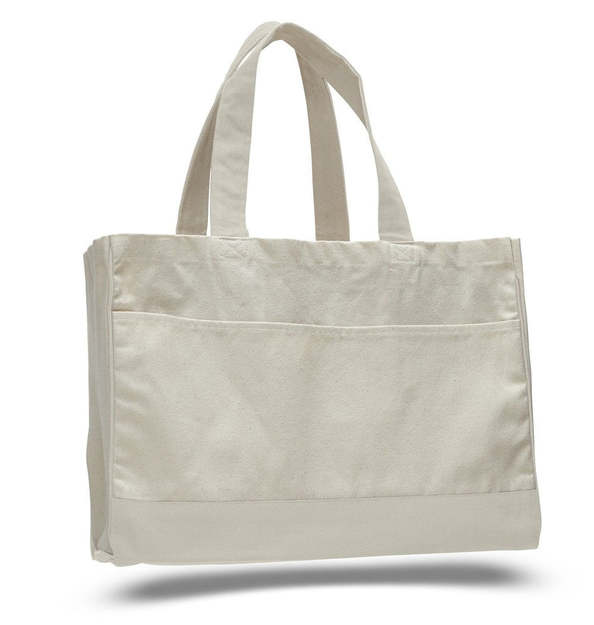 DTLA Print - Cotton Canvas Tote Bag with Inside Zipper Pocket