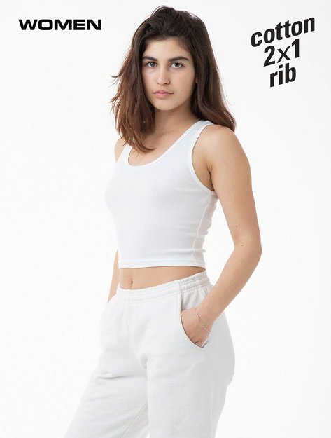 Los Angeles Apparel - 2x1 Rib Crop Tank