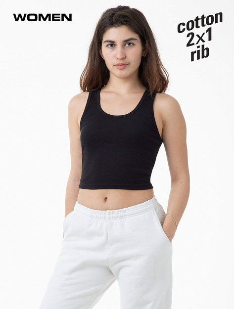 Los Angeles Apparel - 2x1 Rib Crop Tank