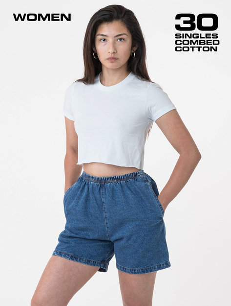 Los Angeles Apparel - Fine Jersey S/S Crop Tee