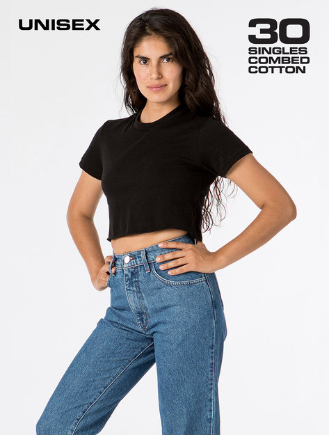 Los Angeles Apparel - Fine Jersey S/S Crop Tee