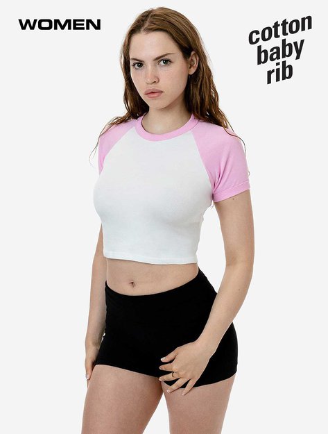 Los Angeles Apparel - Baby Rib Short Sleeve Raglan