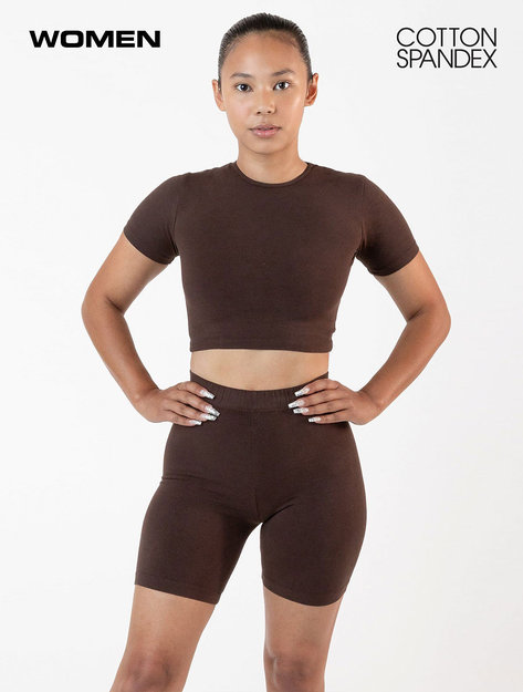 Los Angeles Apparel - Cotton Spandex S/S Crew Crop Top