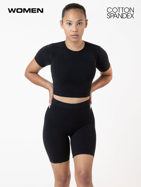Los Angeles Apparel - Cotton Spandex S/S Crew Crop Top