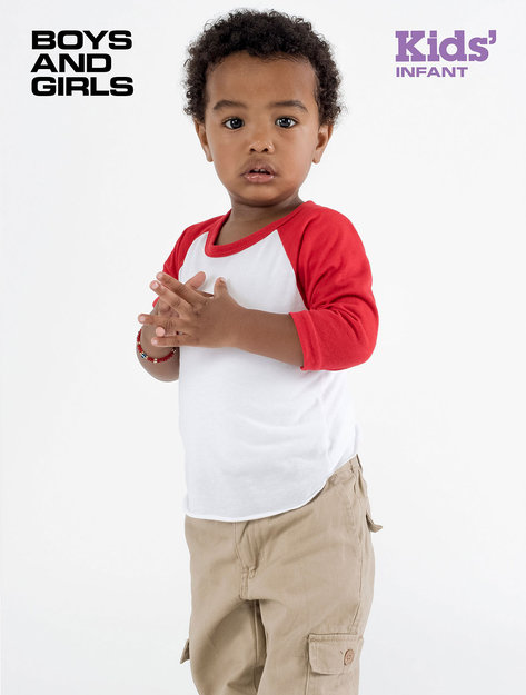 Los Angeles Apparel - Infant 3/4 Sleeve Poly Cotton Raglan