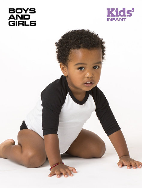 Los Angeles Apparel - Infant 3/4 Sleeve Poly Cotton Raglan