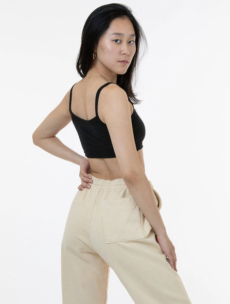 Los Angeles Apparel - Poly Cotton Crop Spaghetti Tank
