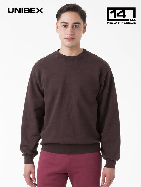 Los Angeles Apparel - L/S Heavy Fleece Po Crew 14 Oz Garment Dyed