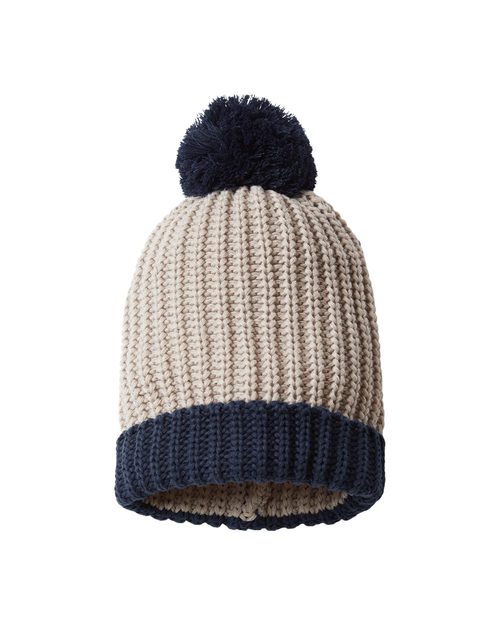 Richardson - Chunky Cable with Cuff & Pom Beanie