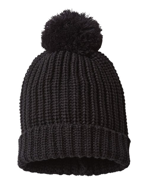 Richardson - Chunky Cable with Cuff & Pom Beanie
